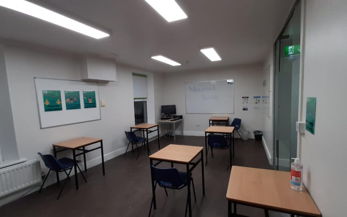 New classroom layout to allow social distancing at our school in Dublin